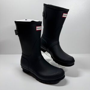 NWOB •Hunter Women's Navy Original Short back adjustable Rain Boots Size: 7